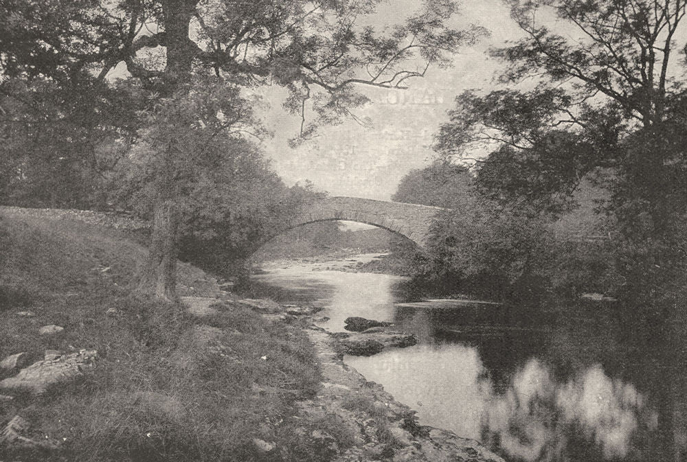 YORKSHIRE. Stainforth Bridge 1901 old antique vintage print picture